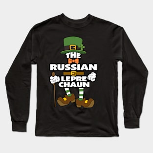 The Russian Leprechaun St Patrick's Day Celebration Matching Outfits Group Attire Long Sleeve T-Shirt